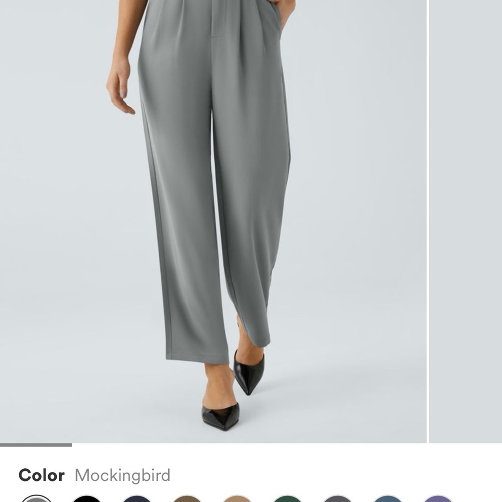 HALARA Gray Wide Leg Cropped Pants